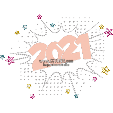 Cheerful 2021 Rhinestone & Glitter Heat Transfer